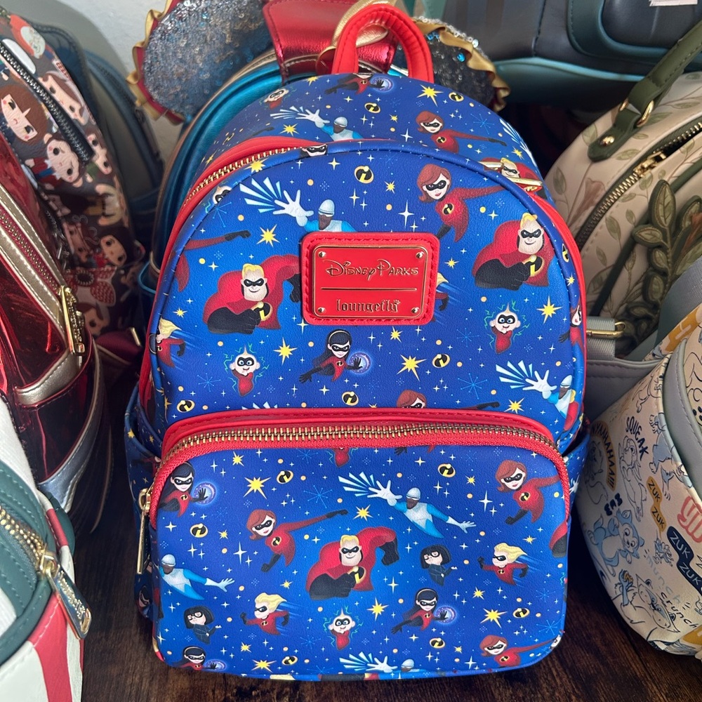 Loungefly Blue and Red Superhero Kids Backpack